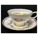 Grosvenor Bone China Purple Teacup & Saucer,
