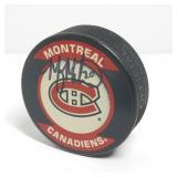 NHL Signed Puck Manny Malhotra Canadiens #20