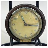 Travel alarm clock With Leather Wrap Case
