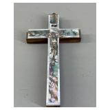 Jerusalem  Mother of Pearl Olive Wood Cross