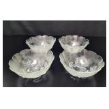 4 Scalloped Glass Bowls