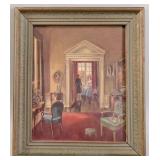 Allan Forbes Lithograph Original Wood Frame
