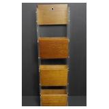 Teak & Acrylic MCM Wall Mount Mail Letter Rack