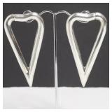 3 In Tested Sterling Silver Broken Heart Earrings