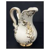 Porcelain Pitcher with Gold Coloured Accents VTG