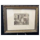 Signed Antique Picture with Wood Frame