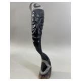 hand-carved sculpture made from a buffalo horn