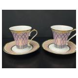 Pair of Fine Porcelain GNA Teacup & Saucer
