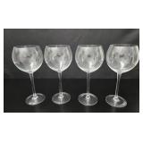 4 Large Long Stem Red Wine Goblets