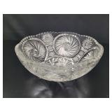 Large Crystal Pinwheel Punch Bowl vtg