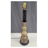 Brass Etched Table Lamp vtg