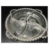 IMPERIAL GLASS CANDLEWICK TAB 4 PART DISH