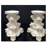 Antique Style Cherub Pillar Candleholders