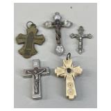 Collection of Antique Small Crucifixes