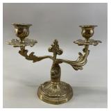 French Art Nouveau Brass Candle Holder. Vintage