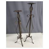 Tall Cast Iron Candle Holders VTG