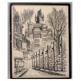 1970s Catheau Frontenac Quebec City Lithograph