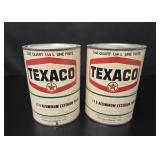 TEXACO Aluminum Paint Cans vtg