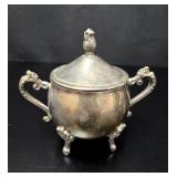 Silver Plated Footed Sugar Bowl vtg