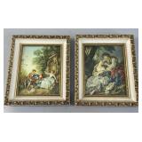 Textured Prints on Canvas, Courting Couples,