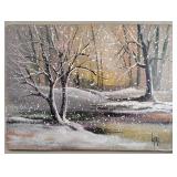 Lamy, Sunset Winter Forest Landscape, OIl