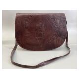 Moroccan Brown Leather Shoulder Bag