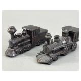 2 Miniature Die-Cast Metal Train Locamotives