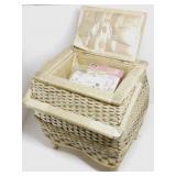 15 in Eaton Singer Wicker Footed Sewing Basket