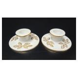 Wedgewood Gold Tonquin Bone China Candle Holders
