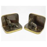 Vtg Cast Metal Scottie Dog Bookends Bronze Finish