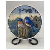 Figural Suncatcher, Bluebirds Glass Circle Art