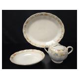 Grindley Cream Petal Porcelain Dishes vtg