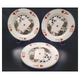 3 Gryhonware Suited Card Plates