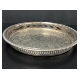 Round Silver Plate Gallery Butler's Tray