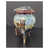 Saggar-Fired Pottery Urn vtg