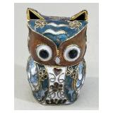 Chinese Cloisonne Enamel Owl Figurine