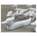 12 Porcelain Duck Chop Stick Knife Rests