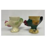 2 Vintage Hand-painted Egg Cups, figural