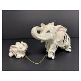 Elephant Mother and Child Figurals, tied by a