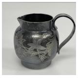 Art Nouveau Silverplated Creamer with Etched