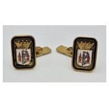 Enamel Heraldic Coat of Arms Cufflinks vtg