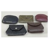 Leather Coin Purse & Rosary Pouch Lot of 5
