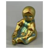 Zsolnary Hungary Eosin Sitting Child Figurine