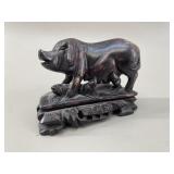 Chinese Carved Stone Pig & Piglet Figure