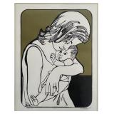 Signed E. Schadner Imp. 'Love I' Ltd. Ed. Linocut