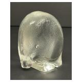 Mid-Century Textured Glass Elephant Paperweight