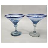Hand-Painted Mexican Art Glass Coupes