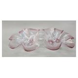 Fenton Pink Crest Silver Crest Double Nappy