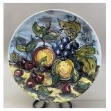 Signed MCM Italy Hand Painted Fruits Plate