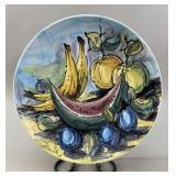 Signed MCM Italy Hand Painted Fruits Plate